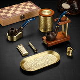 Coffret fumeur de pipe 7 pièces plateau à tabac