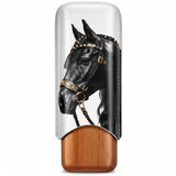 Étui à Cigares Motif Cheval, Intérieur Bois de Cèdre, 2 ou 3 Places Cigarloong