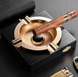 Cendrier à Cigares en Bois Merbau, Grand Format, Réservoir Intégré Cigarloong