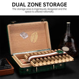 Étui Portable en Cuir Texture Crocodile, Pince à Cigare, Accessoire Homme Cigarloong