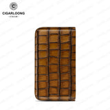 Coffret à Cigares 3 Pièces en Cuir avec Doublure en Bois de Cèdre Naturel Cigarloong