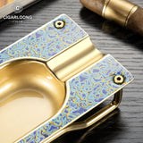 Ensemble accessoires cigare, cendrier métal grand diamètre, ciseaux lisses, briquet coupe-vent, 3 pièces Cigarloong
