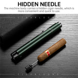 Ensemble de 2 Pièces Portable pour Fumer, Allume-Cigare Coupe-Vent, Coupe-Cigare en V, Perforateur Cigarloong