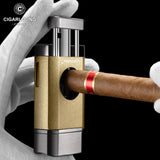 Briquet Multifonction 3 en 1, Coupe-Cigare en Métal, Triple Flamme Bleue Cigarloong