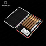 Humidor en Aluminium avec Coupe-Cigare et Briquet Intégrés Cigarloong