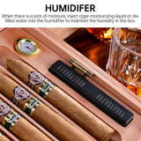 Humidificateur à Cigares Vintage en Bois Massif avec Compartiments, 30 Cigares Cigarloong