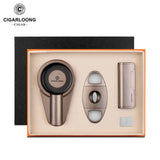 Ensemble Fumeur 3 Pièces : Briquet Droit, Coupe-Cigare, Cendrier Grand Diamètre Cigarloong