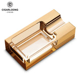 Cendrier à Cigares Créatif Plaqué, Support Unique en Verre de Luxe Cigarloong