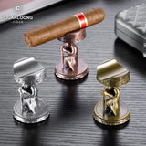 Porte-Cigare en Métal Mini Luxe, Base Antidérapante, Décoration de Bureau Cigarloong