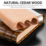 Coffret à Cigares 3 Pièces en Cuir avec Doublure en Bois de Cèdre Naturel Cigarloong