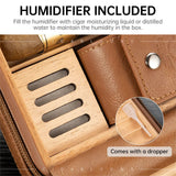 Nouvel Humidor de Voyage Portable en Cuir pour Cigares, Support en Bois de Cèdre avec Hygromètre, 4-6 Tubes Cigarloong