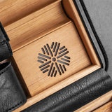 Boîte à Cigares Humidificateur Portable, Étui en Cuir de Voyage, Bois de Cèdre Cigarloong
