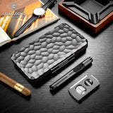 Humidor en Aluminium, Étui de Voyage 5 Cigares, Briquet et Coupe-Cigares Cigarloong