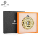 Coupe-Cigare en Relief, Coupe en V, 2 Tailles Intégrées, Perceuse à Cigares de Luxe, Guillotine Cigarloong