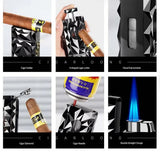 Allume-Cigare Multifonctionnel Diamant 4 en 1, Coupe en V, Perforateur, Porte-Cigare Cigarloong