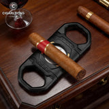 Coupe-Cigare Acier Inoxydable, Lame Lisse avec Porte-Cigarette Cigarloong