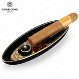 Cendrier à Cigares en Céramique à Fente Unique, Grand Diamètre, Design en Forme de Navire Cigarloong