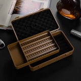 Humidor Portable à Main, Couvercle Rabattable, Style Rétro Créatif, Hygromètre Externe Cigarloong