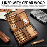 Nouvel Humidor de Voyage Portable en Cuir pour Cigares, Support en Bois de Cèdre avec Hygromètre, 4-6 Tubes Cigarloong