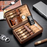 Humidor Portable en Bois de Cèdre avec Briquet Coupe-Vent Cigarloong