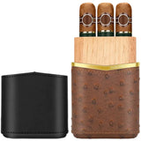 Étui à Cigares en Cuir, Lot de 3, Doublure en Bois de Cèdre Naturel Cigarloong