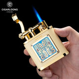 Ensemble Briquet à Cigare en Métal, Coupe-Vent, Flamme Réglable Cigarloong