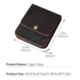 Étui à Cigares Portable, Humidor Rétro Marron en Cuir de Qualité Supérieure, pour 4 Cigares Cigarloong