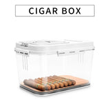 Humidor Transparent avec Bois de Cèdre, Hygromètre et Thermomètre Cigarloong