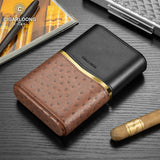 Étui à Cigares en Cuir, 4 Paquets, Doublure Bois de Cèdre, Joint Magnétique Cigarloong