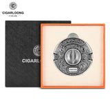 Coupe-Cigare en Relief, Coupe en V, 2 Tailles Intégrées, Perceuse à Cigares de Luxe, Guillotine Cigarloong