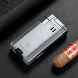 Allume-Cigare Coupe-Vent Flamme Droite avec Porte-Perceuse à Cigares Multifonctionnel Cigarloong