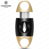 Coupe-Cigare à Coupe en V et Coupe Plate, Ciseaux Portables avec Boîte Cadeau Cigarloong