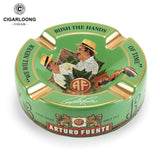 Cendrier à Cigares en Céramique Rond Créatif, 4 Fentes Grand Calibre, Boîte Cadeau Cigarloong