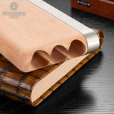 Coffret à Cigares 3 Pièces en Cuir avec Doublure en Bois de Cèdre Naturel Cigarloong