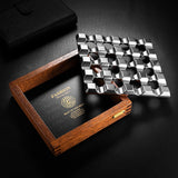 Cendrier Cigare en Bois Massif et Aluminium, Grand Diamètre, Multi-Cannelures, Design Unique Cigarloong