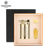 Ensemble Briquets à Cigares Coupe-Vent, Flamme Bleue Unique, Luxe Portable Cigarloong