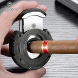 Coupe-Cigare Semi-Automatique en Acier Inoxydable Lisse, Double Face, Coupe Plate et en V Cigarloong