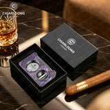 Coupe-Cigare Semi-Automatique à Coupe Plate et en V, Lame Lisse, Support à Cigares Cigarloong