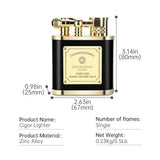 Ensemble Briquet à Cigare en Métal, Coupe-Vent, Flamme Réglable Cigarloong