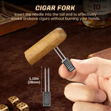 Ensemble d'Outils à Cigares 5 en 1, Coupe-Cigares Inox Supérieur, Coupe Plate, Coupe en V, Poinçon, Support Cigarloong