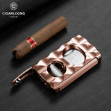 Cutter à Cigares Portable 4 en 1, Coupe en V, Support de Ciseaux, Perforateur Cigarloong