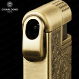 Briquet à Cigare Multifonctionnel avec Meule à Ébauche Gonflable et Allumage par Tige de Pression Cigarloong