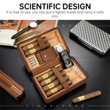 Nouvel Humidor de Voyage Portable en Cuir pour Cigares, Support en Bois de Cèdre avec Hygromètre, 4-6 Tubes Cigarloong