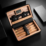 Étui à Cigares avec Humidificateur Portable, Ensemble de Voyage 4 Pièces, Boîte Cèdre Intérieure Cigarloong