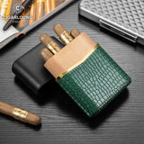 Étui à Cigares en Cuir, 4 Paquets, Doublure Bois de Cèdre, Joint Magnétique Cigarloong