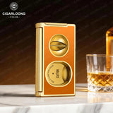 Coupe-Cigare Multifonctionnel en Acier Inoxydable, Coupe Plate et en V, Poinçon Dissimulé Cigarloong