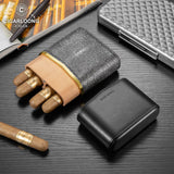 Étui à Cigares en Cuir, 4 Paquets, Doublure Bois de Cèdre, Joint Magnétique Cigarloong