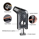 Allume-Cigare Coupe-Vent à Charge Directe, Flamme Unique Multifonctionnel 3 en 1, Porte-Cigare Diamant - Cigarium™