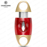 Coupe-Cigare à Coupe en V et Coupe Plate, Ciseaux Portables avec Boîte Cadeau Cigarloong