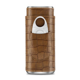 3-Pack Étui à Cigares en Cuir Portable, Support Boîte de Rangement avec Coupe-Cigare Pointu en Acier Inoxydable - Cigarium™